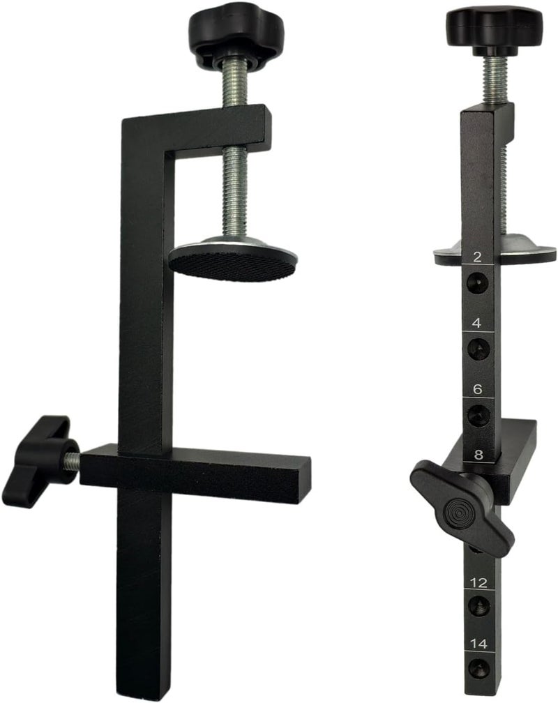 Objuni 2Pcs Desk C Clamp Extra wide range of 0-5.6 Inch, Stainless Steel Table Clamp Mount Holder with Fine-Tuning Bolt, Wide Throat Saw clamp for Woodworking, Office, Craft (2) - Image 1